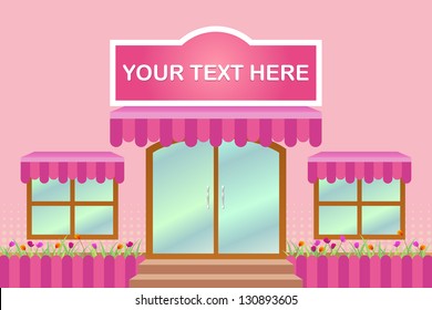 Backdrop, front of a coffee shop, illustration by vector design.