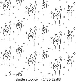 backdrop hand up two finger concept.
