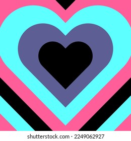 Backdrop with heart in retro style. Happy Valentine's Day greeting card. Abstract background. Vector EPS 10