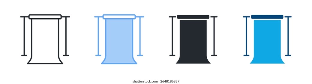 Backdrop Icon Set Multiple Style. Designed In Outline, Blue, Glyph, Dual Tone
