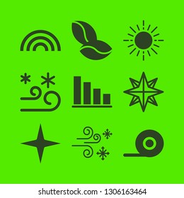 backdrop icon set with sun, star and snow wind vector illustration