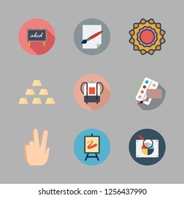 backdrop icon set. vector set about watercolor, backpack, blackboard and peace icons set.
