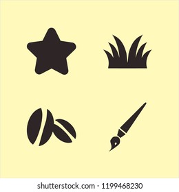 backdrop icon. backdrop vector icons set brush, star, grass and coffee beans
