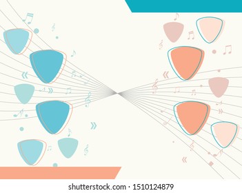 Backdrop for Music note and background design concept