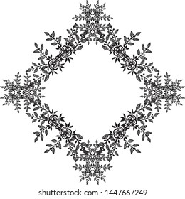 Backdrop on white with cute wreath, decor for invitation card. Vector