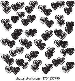 Hintergrund mit offenen Herzen für Dekoration zum Valentinstag, Muttertag oder Geburtstag.
