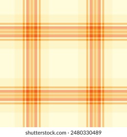 Backdrop pattern check vector, conceptual texture seamless fabric. Presentation textile plaid background tartan in amber and orange colors palette.