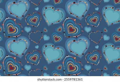 Backdrop seamless pattern Chain of a group of multicultural people seen from above holding hands and forming a heart shape.Community of friends or volunteers.Inclusion equality.Top View