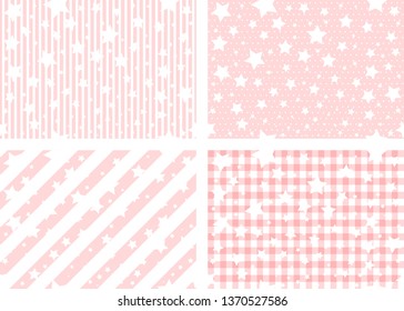 backdrop set of stripe,dot and gingham check with star