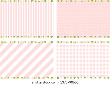backdrop set of stripe,dot,gingham check with clover leaf