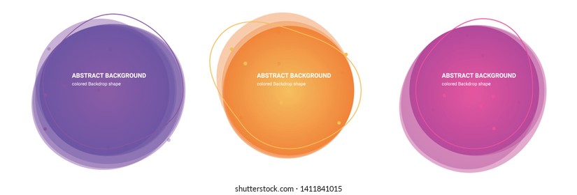 Backdrop Shape Minimal Design Multicolored Gradients Abstract Backgrounds for Banner, Presentation. Isolated Round Design Elements with Wavy Shape in Purple Heart, Medium Purple, Tango, Casablanca.