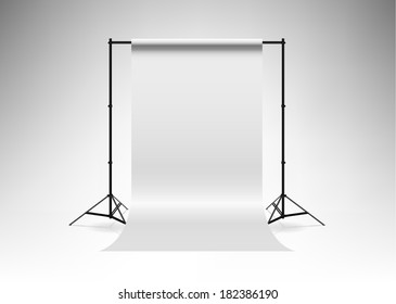 Backdrop Stand With White Backdrop