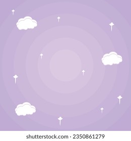 A backdrop of violet with clouds.