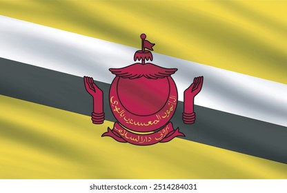 a backdrop of wavy flags from around the world