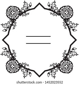 Backdrop white, ornate leaf flower frame. Vector