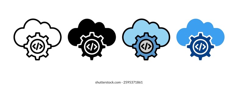 Backend Api Icon Set Multiple Style Collection