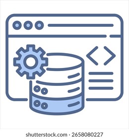 Backend Blue Icon Vector Illustration