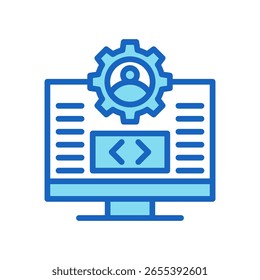 Backend Developer IconBlue Color Vector Illustration