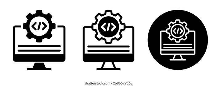 Backend Development Icon Collection Glyph and Mixed Vector Illustration