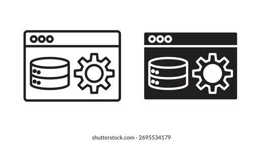 Backend icon illustrations collection. editable stroke outline and flat style
