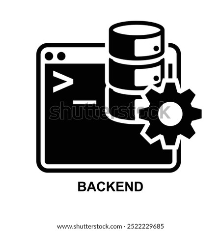 Backend icon. The backend symbol isolated on background vector illustration.