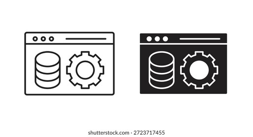 Icono de backend. Símbolo, ilustración del logotipo. conjunto de iconos gráficos