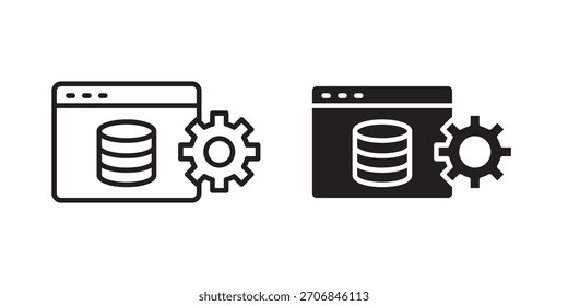 Símbolo del icono del backend para los diseños del logotipo, del Web, del App.
