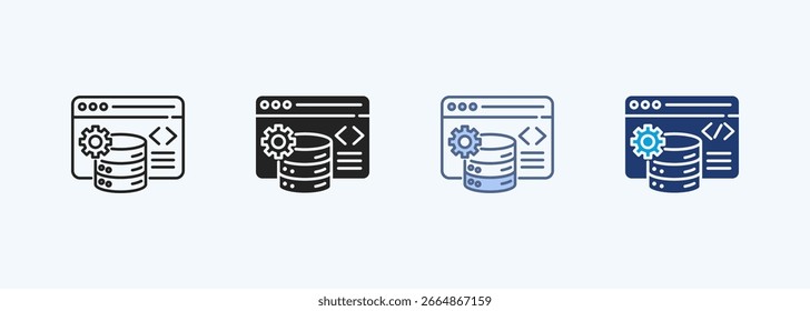 Icono de estilo múltiple de backend Colección