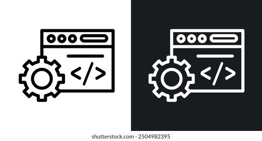 Conjunto de iconos de Vector de fondo en blanco y negro relleno y estilo delineado.