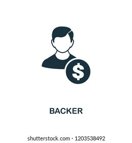 Backer icon. Premium style design from crowdfunding collection. UX and UI. Pixel perfect backer icon. For web design, apps, software, printing usage.