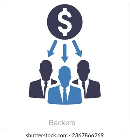 Backers and finance icon concept