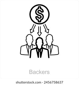 Backers and finance icon concept