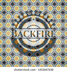 Backfire arabesque badge. arabic decoration.