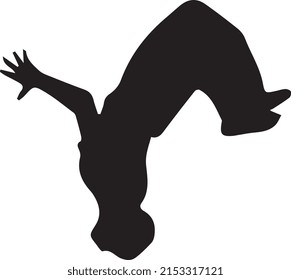  backflip silhouette exercise vector art