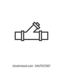 Backflow preventer line icon. linear style sign for mobile concept and web design. Backwater Valve outline vector icon. Symbol, logo illustration. Vector graphics