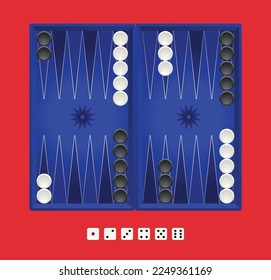 Backgammon board game with to colors svg