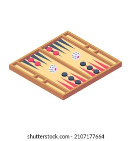 A backgammon board game isometric icon

 svg
