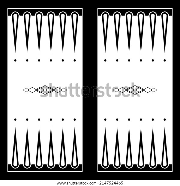 Backgammon board for playing with chips and dice\
vector illustration. Abstract black traditional texture for table\
or wooden box, vintage colored gaming club object background.\
Entertainment\
concept