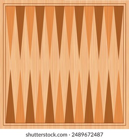 Mesa de juego de madera de tablero de backgammon. Vector mesa de backgammon, fondo.