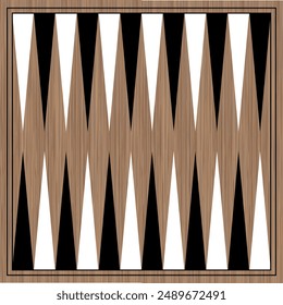 Backgammon board wooden game table. Vector backgammon table, background.