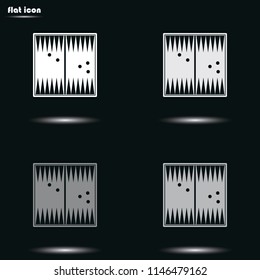 Backgammon flat grayscale vector icon.