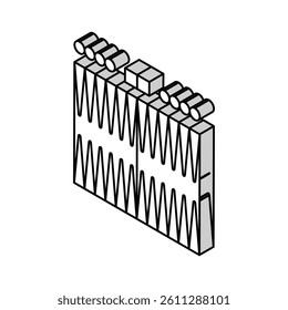 backgammon game board table isometric icon vector. backgammon game board table sign. isolated symbol illustration