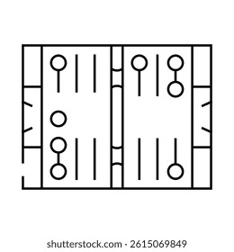 backgammon game board table line icon vector. backgammon game board table sign. isolated contour symbol black illustration