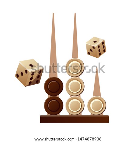 backgammon game challenge broun white isolated