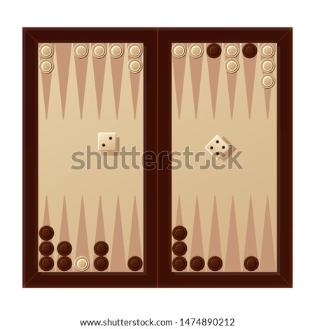 backgammon game challenge broun white isolated