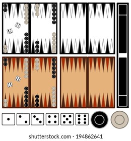 Backgammon game isolated on white svg
