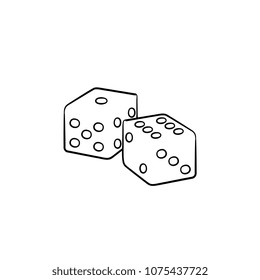 Backgammon hand drawn outline doodle icon. A game of luck - backgammon vector sketch illustration for print, web, mobile and infographics isolated on white background.