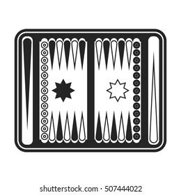 Backgammon icon in black style isolated on white background. Board games symbol stock vector illustration.