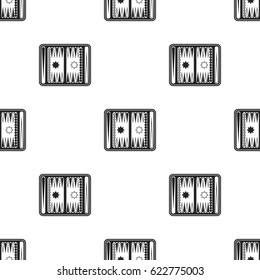 Backgammon icon in black style isolated on white background. Board games pattern stock vector illustration.