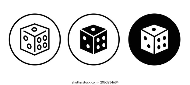 Backgammon icon, Dice cube, casino game icon illustration, editable stroke, flat design style isolated on white